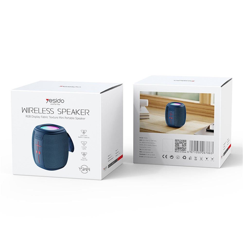Tragbarer Bluetooth-Lautsprecher Yesido YSW14, 5W, RGB, Blau