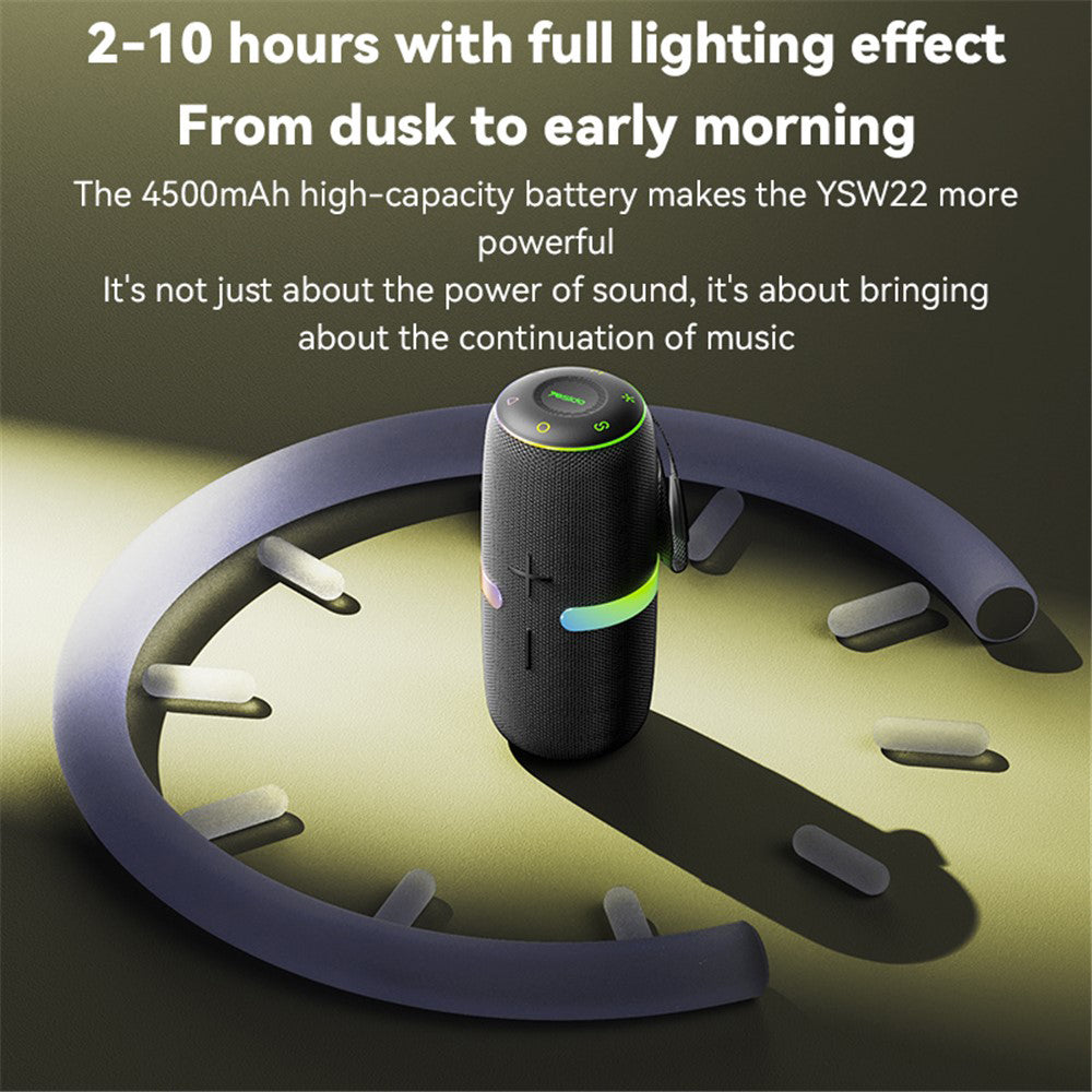Tragbarer Bluetooth-Lautsprecher Yesido YSW22, 30W, RGB, wasserdicht, Schwarz