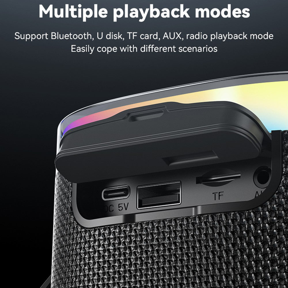 Tragbarer Bluetooth-Lautsprecher Yesido YSW25, 5W, RGB, Schwarz