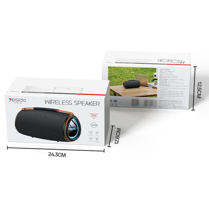 Tragbarer Bluetooth-Lautsprecher Yesido YSW38, 30W, TWS, RGB, Schwarz