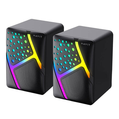 HAVIT SK763 Gaming Speakers, 2 x 3W, RGB, USB-A, Black