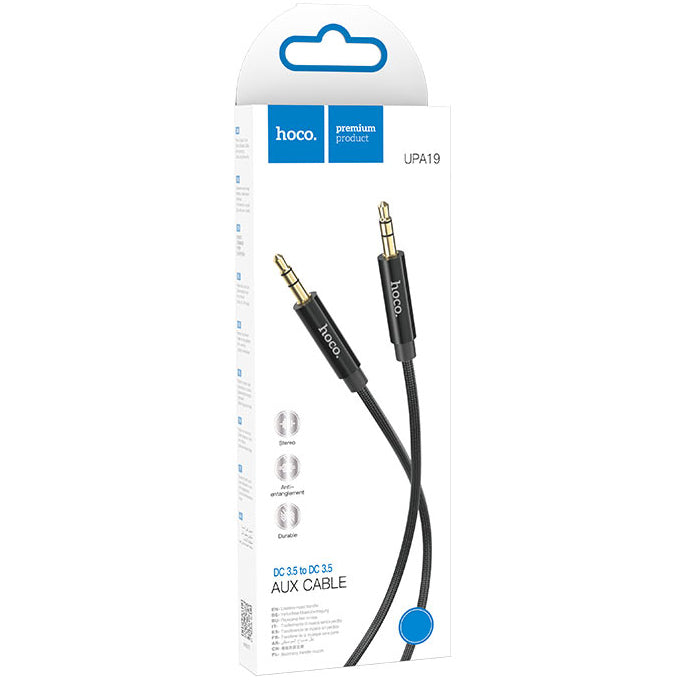 Audio-Kabel 3.5mm - 3.5mm HOCO UPA19, 2m, Schwarz