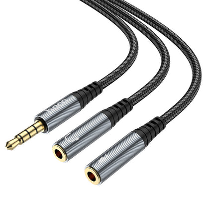 Audio Adapter 3.5mm - 2 x 3.5mm HOCO UPA21-2, 0.25m, Black