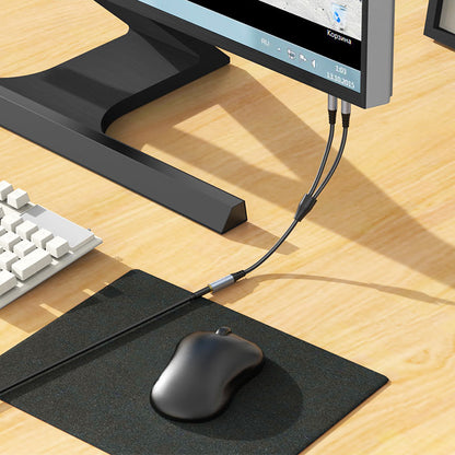 Audioadapter 3.5mm - 2 x 3.5mm HOCO UPA21, 0.25m, Schwarz