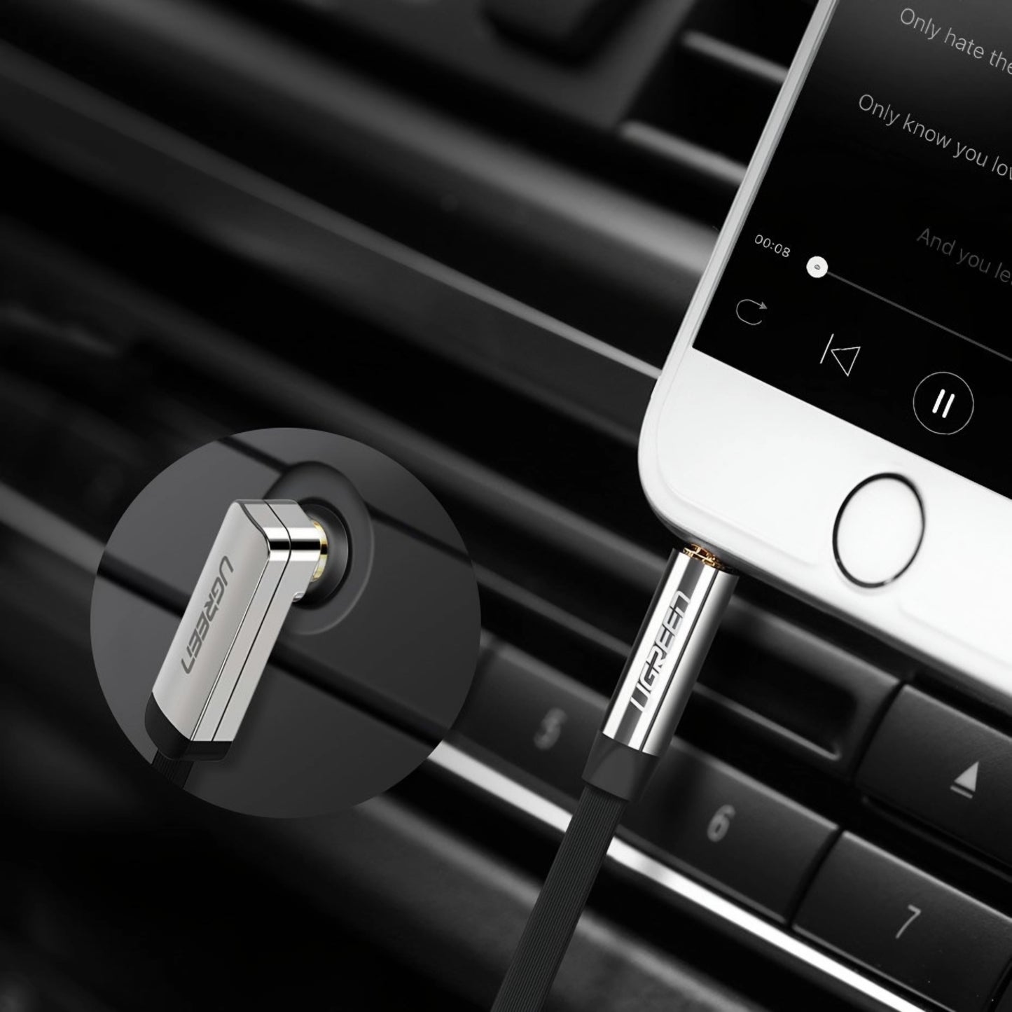 Audio Kabel 3.5mm - 3.5mm UGREEN AV119 Angled, 3m, Schwarz