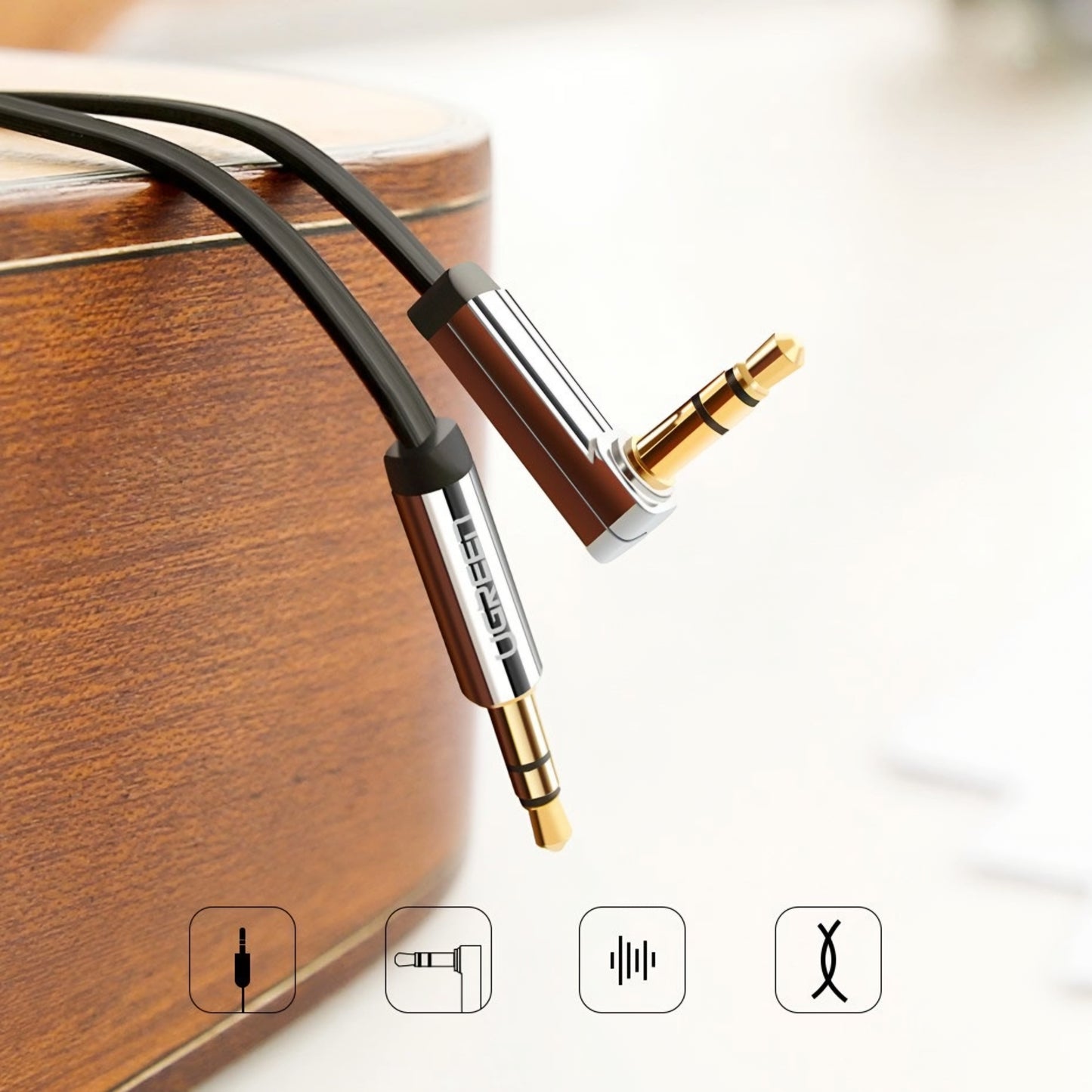 Audio Kabel 3.5mm - 3.5mm UGREEN AV119 Angled, 3m, Schwarz