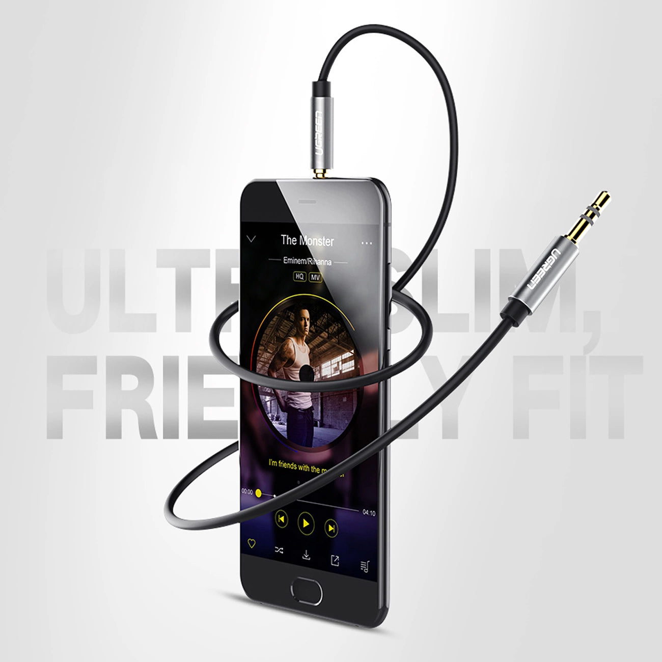 Audio Cable 3.5mm - 3.5mm UGREEN AV119, 5m, Black 