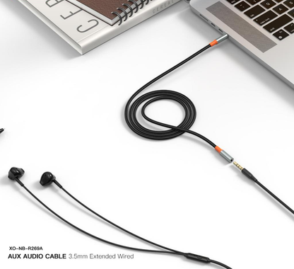 Audio-Kabel 3.5mm - 3.5mm XO Design NB-R269A, 1m, Schwarz
