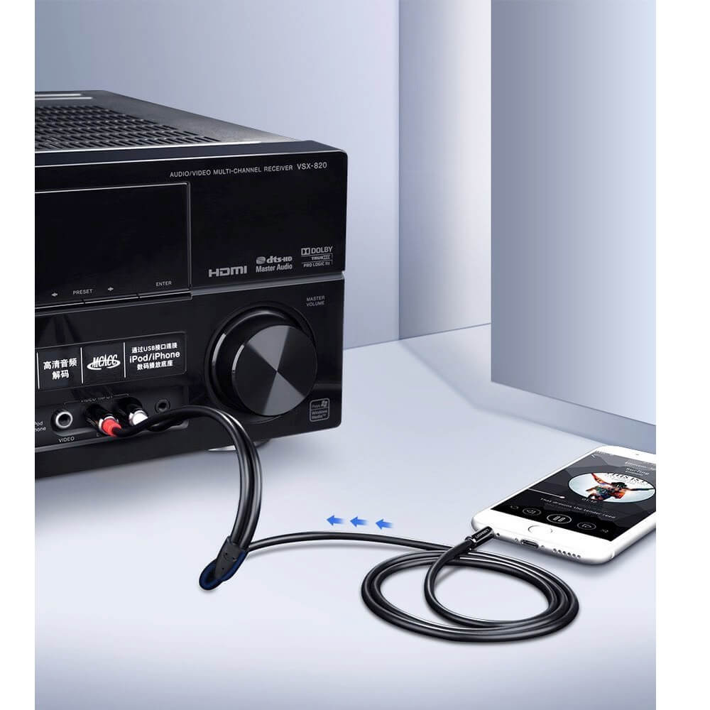 Audio-Kabel 3.5mm - 2 x RCA UGREEN AV116, 1.5m, Schwarz