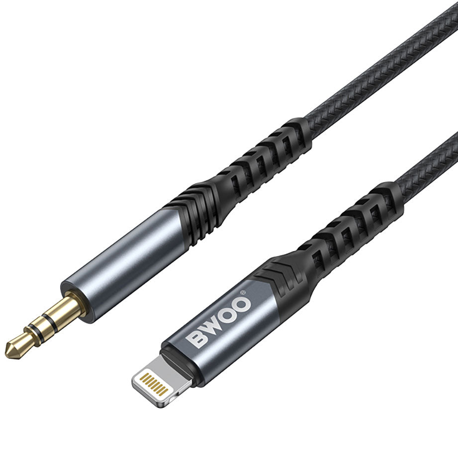 Lightning-Audiokabel – 3,5 mm BWOO BO-AUX068, 1,2 m, Schwarz