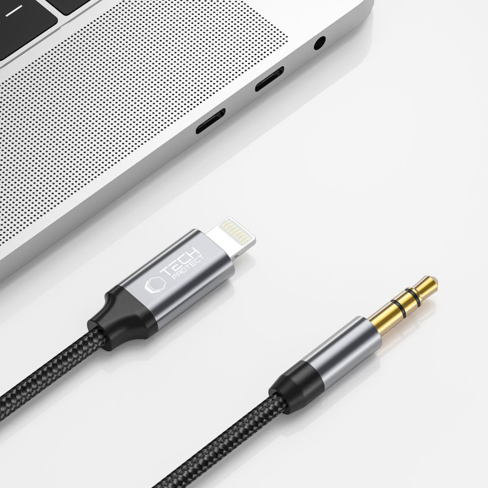 Audio-Kabel Lightning - 3,5mm Tech-Protect Ultraboost, 1m, Schwarz