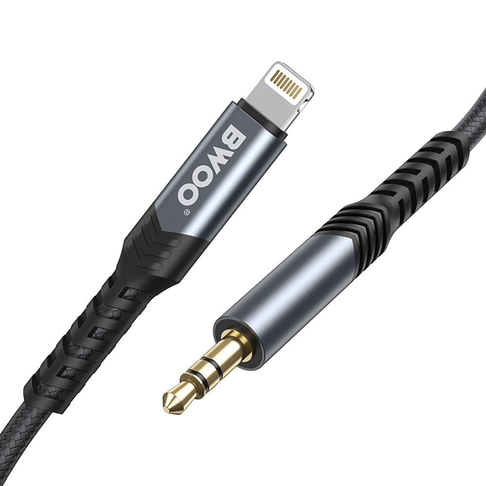 Lightning-Audiokabel – 3,5 mm BWOO BO-AUX068, 1,2 m, Schwarz