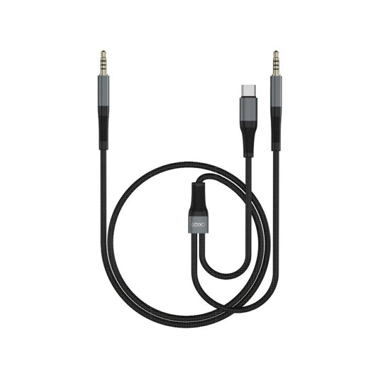 Audio-Kabel USB-C / 3.5mm - 3.5mm XO Design NB178B, 1m, Schwarz