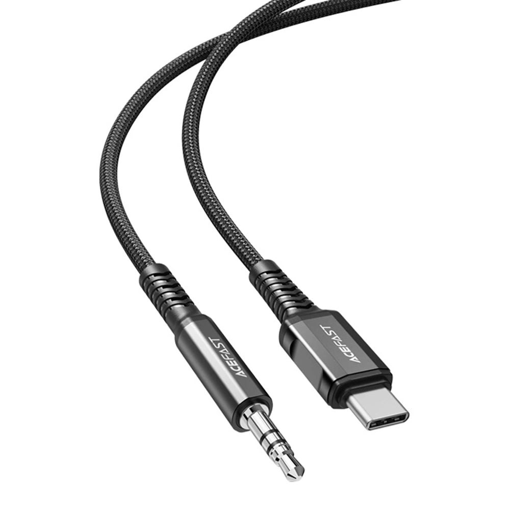 Audio-Kabel USB-C - 3,5mm Acefast C1-08, 1,2m, Schwarz