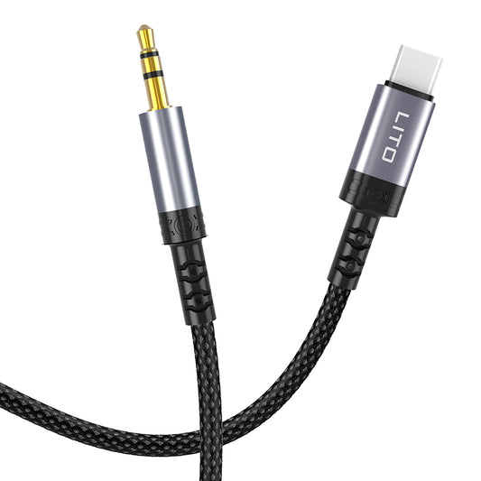 Audio-Kabel USB-C - 3,5mm Lito LA01T, 1m, Schwarz