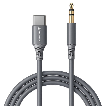 USB-C to 3.5mm Techsuit AC4 SoundFlex Audio Cable, 1m, Grey