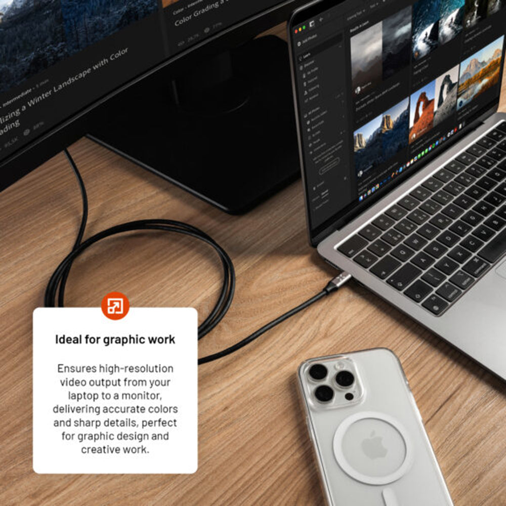 Audio- und Videokabel USB-C - HDMI Fixed, 2m, Grau