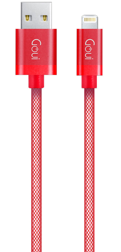 USB-A - Lightning Data and Charging Cable Goui Metallic, 18W, 1m, Red G-LC8PIN-02R