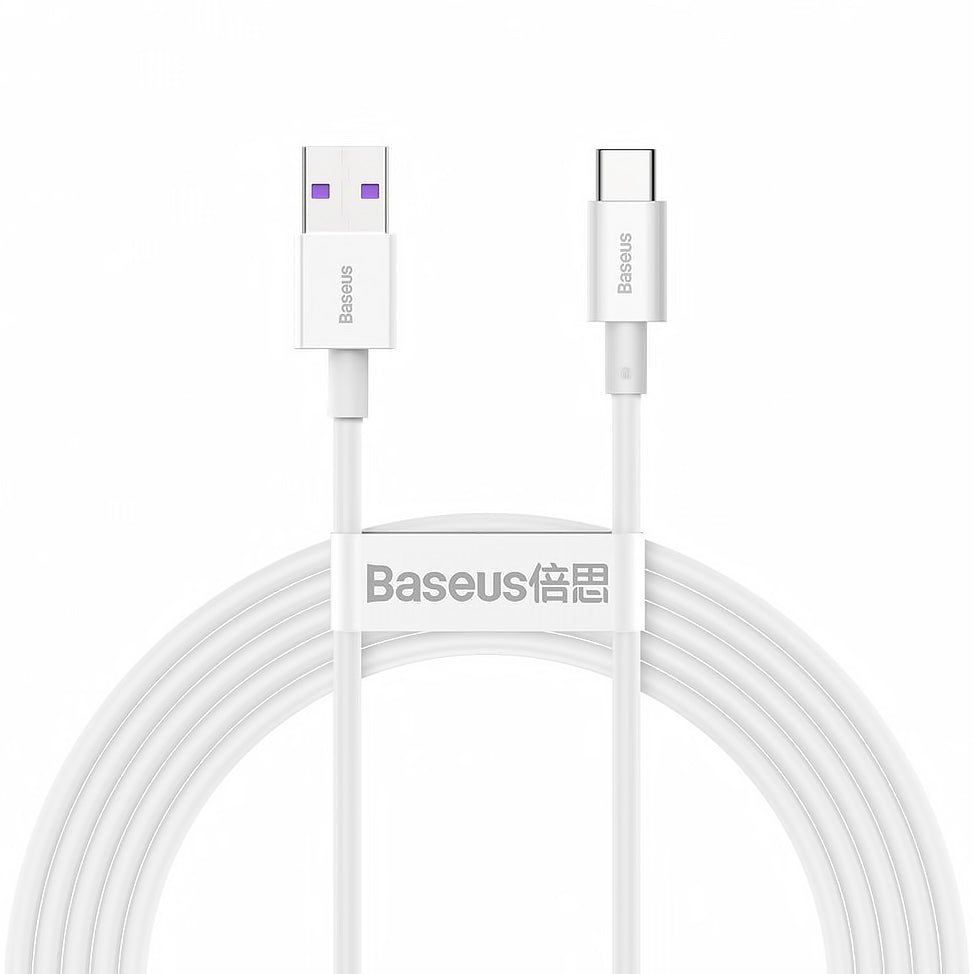 Daten- und Ladekabel USB-A - USB-C Baseus Superior Series, 66 W, 2 m, Weiß CATYS-A02