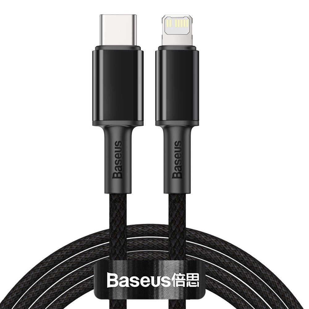 USB-C Data and Charging Cable - Lightning Baseus High Density Braided, 20W, 2m, Black CATLGD-A01