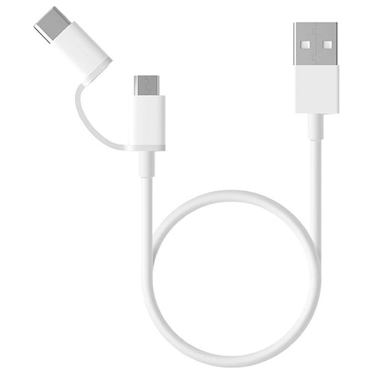 Daten- und Ladekabel USB-A - microUSB / USB-C Xiaomi, 18 W, 0,3 m, Weiß SJV4083TY