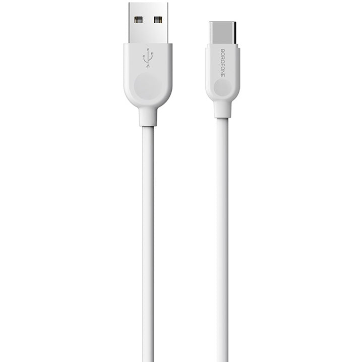 Daten- und Ladekabel USB-A - USB-C Borofone BX14 LinkJet, 18 W, 1 m, Weiß 