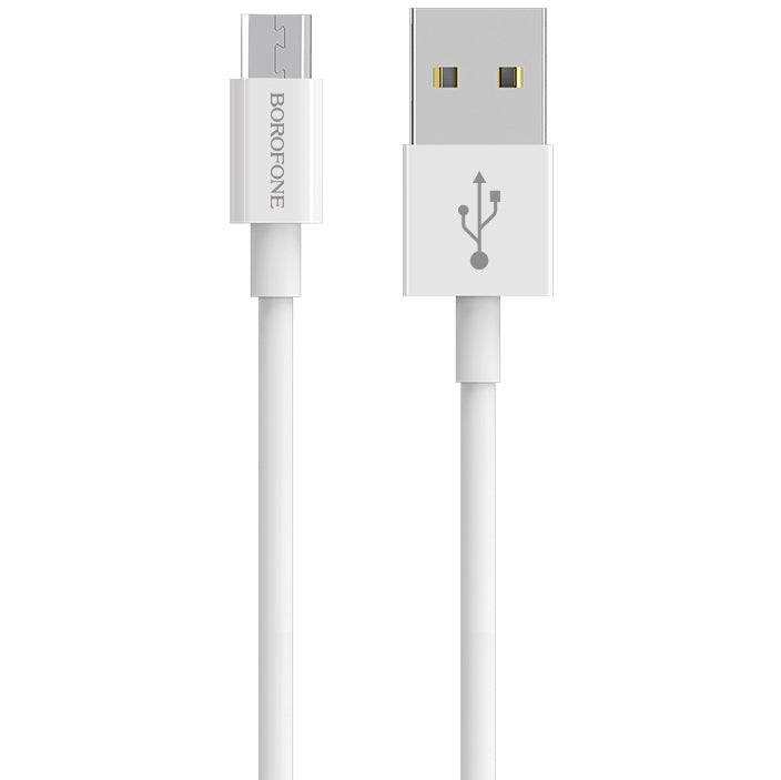 Daten- und Ladekabel USB-A – microUSB Borofone Bloom BX22, 18 W, 1 m, Weiß