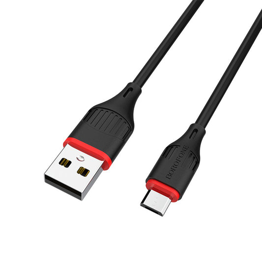 Daten- und Ladekabel USB-A – microUSB Borofone Enjoy BX17, 18 W, 1 m, Schwarz