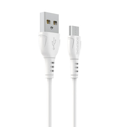 Daten- und Ladekabel USB-A – microUSB Borofone BX51 Triumph MP, 18 W, 1 m, Weiß 