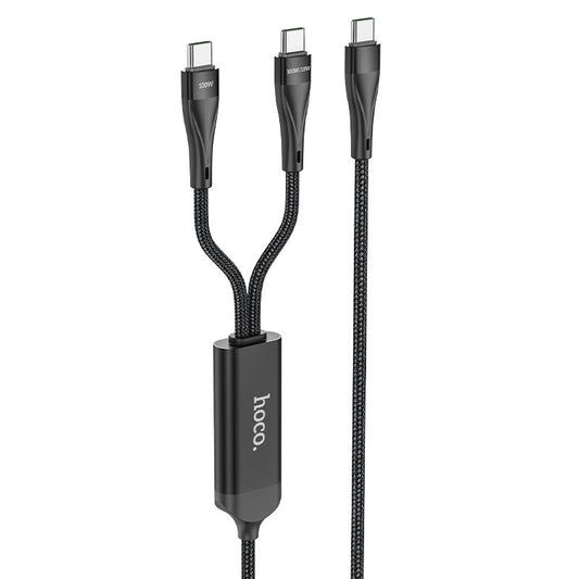 Daten- und Ladekabel USB-C - USB-C HOCO U102 Super, 100 W, 1,2 m, Schwarz