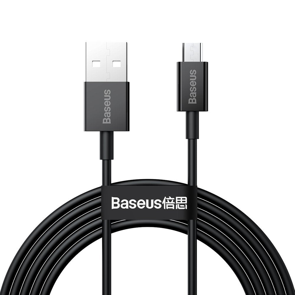 Data and Charging Cable USB-A - microUSB Baseus Superior Series, 18W, 2m, Black CAMYS-A01