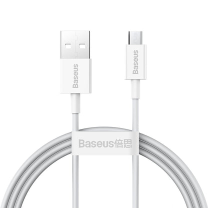 Data and Charging Cable USB-A - microUSB Baseus Superior Series, 18W, 1m, White CAMYS-02