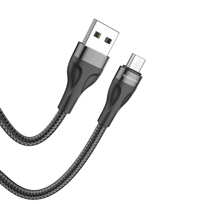 Data and Charging Cable USB-A - microUSB Borofone BX61, 18W, 1m, Black