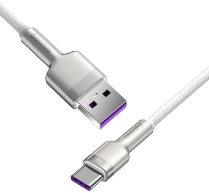 Daten- und Ladekabel USB-A - USB-C Baseus Cafule Metal Series, 66 W, 1 m, Weiß CAKF000102