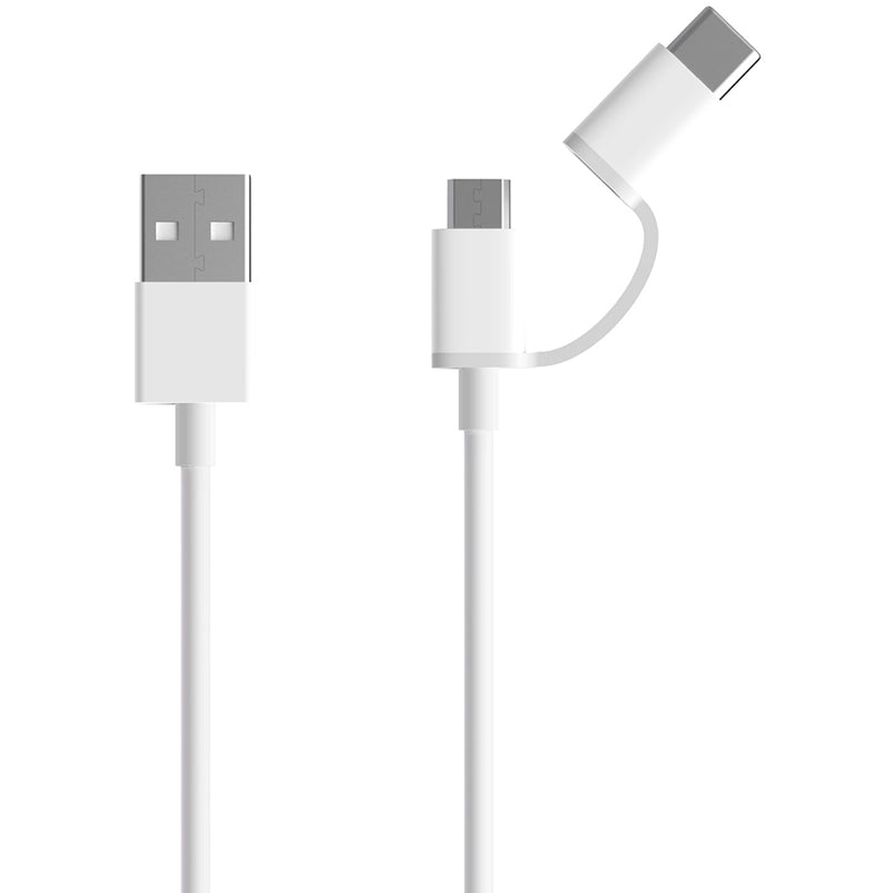 Daten- und Ladekabel USB-A - microUSB / USB-C Xiaomi, 18 W, 1 m, Weiß SJV4082TY