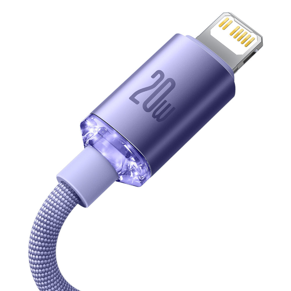 USB-C - Lightning Lade- und Datenkabel Baseus Crystal Shine Serie, 20W, 2m, Lila CAJY000305