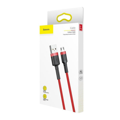 Daten- und Ladekabel USB-A – microUSB Baseus Cafule, 18 W, 1 m, Rot CAMKLF-B09