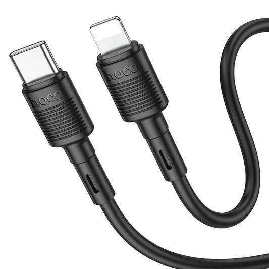 Daten- und Ladekabel USB-C – Lightning HOCO X83 Victory, 20 W, 1 m, Schwarz