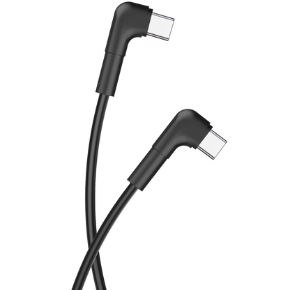 Daten- und Ladekabel USB-C - USB-C MaXlife MXUC-09 abgewinkelt, 60 W, 1 m, Schwarz