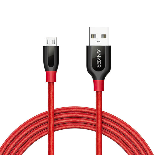 Daten- und Ladekabel USB-A – microUSB Anker PowerLine+, 18 W, 1,8 m, Rot A8143091