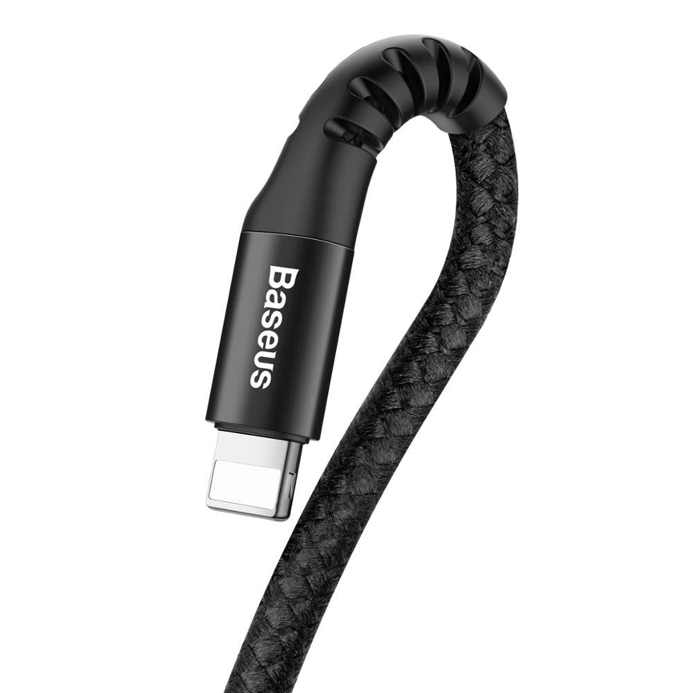 Baseus Fish Eye Spring USB-A - Lightning Data and Charging Cable, 18W, 1m, Black CALSR-01