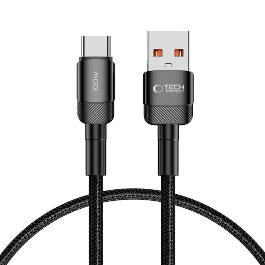 USB-A – USB-C Daten- und Ladekabel Tech-Protect Ultraboost EVO, 100 W, 0,25 m, Schwarz