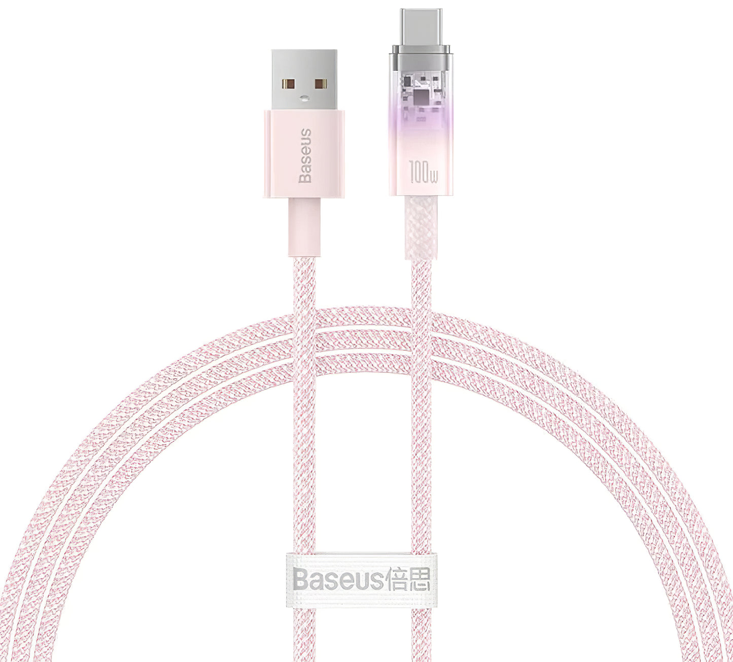 Data and Charging Cable USB-A - USB-C Baseus Explorer, 100W, 1m, Pink CATS010404