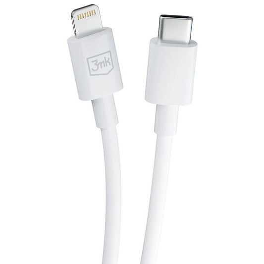 Daten- und Ladekabel USB-C - Lightning 3MK Hyper, 20W, 1,2m, Weiß