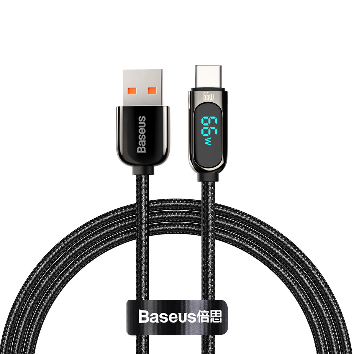 Daten- und Ladekabel USB-A - USB-C Baseus Display, 66W, 2m, Schwarz CASX020101