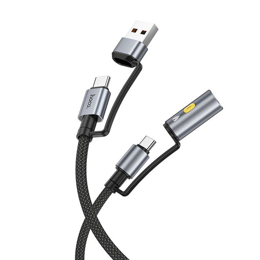 USB-C / USB-A Daten- und Ladekabel - USB-C / Elektrisches Feuerzeug HOCO U138, 60W, 1.2m, Schwarz