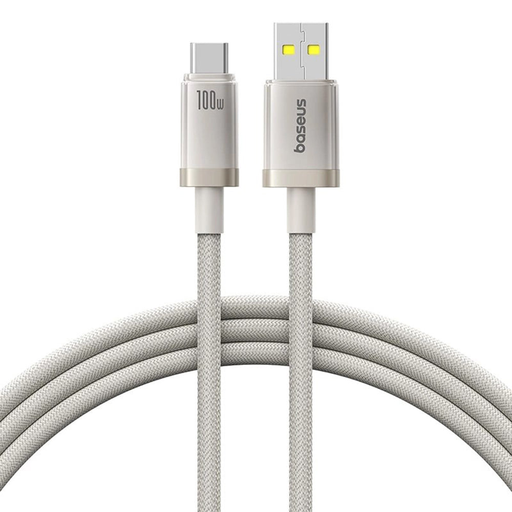 USB-A to USB-C Baseus Titanium Data and Charging Cable, 100W, 2m, Silver P10378102G21-02