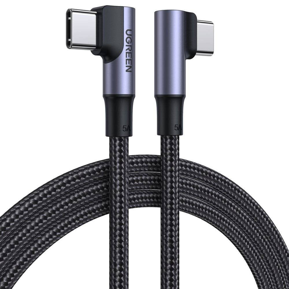USB-C Daten- und Ladekabel - USB-C UGREEN US335 Angled, 100W, 2m, Schwarz