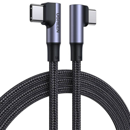 USB-C Daten- und Ladekabel - USB-C UGREEN US335 Angled, 100W, 2m, Schwarz