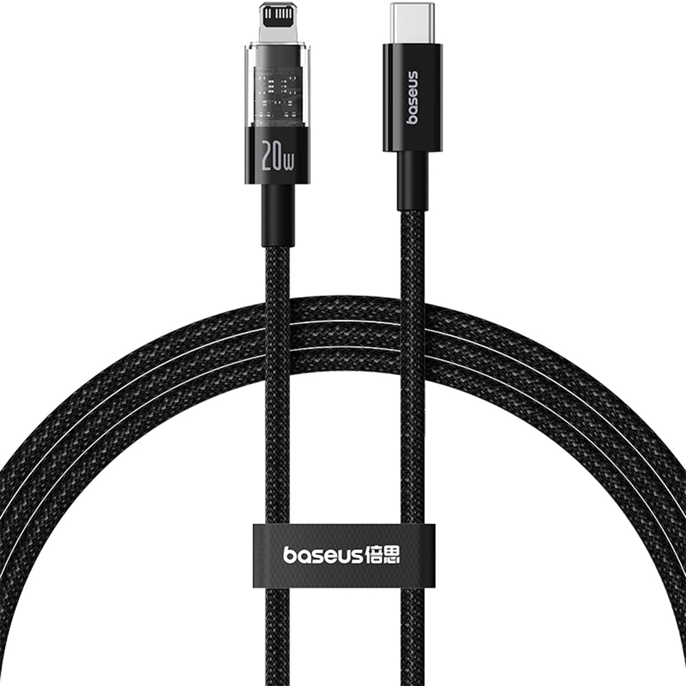 USB-C - Lightning Lade- und Datenkabel Baseus Gem, 20W, 2m, Schwarz P10373001111-01